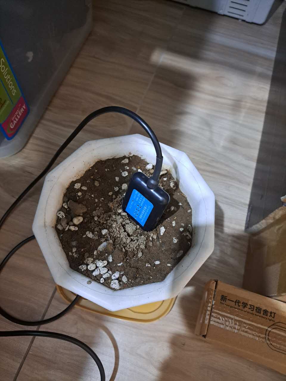 Close-up view of the sensor