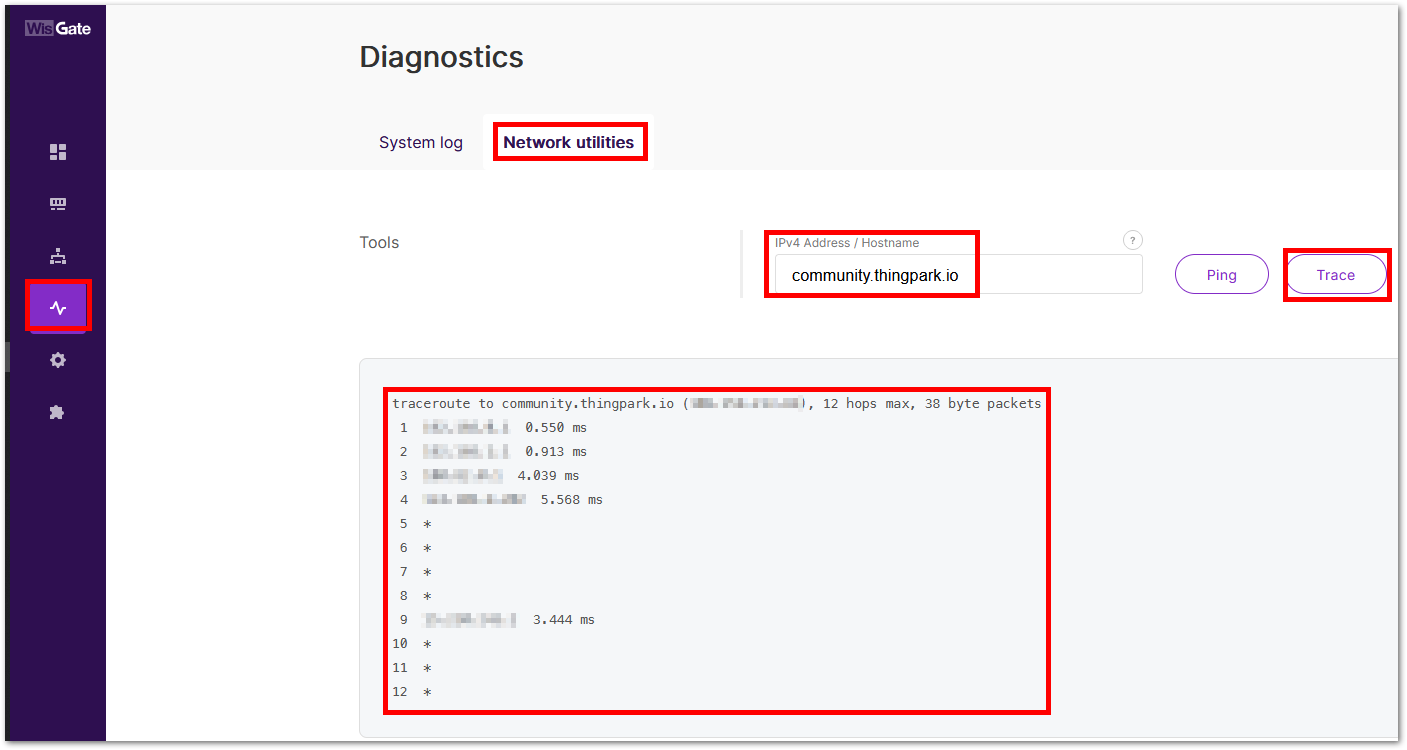 WisGateOS 2 Trace Function
