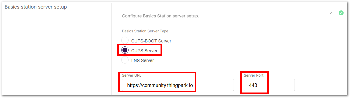 Configure Basics Station CUPS server