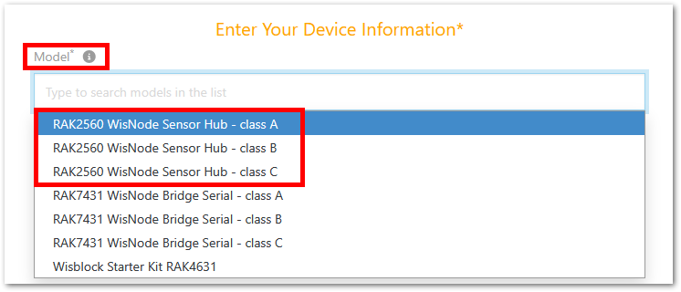 Select Sensor Hub device class