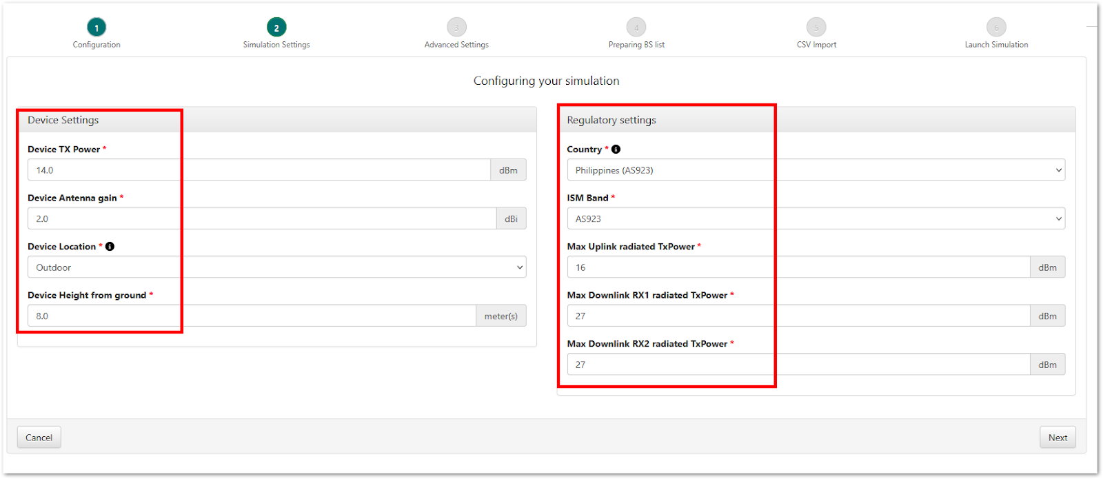 Configure the Device and Regulatory Settings