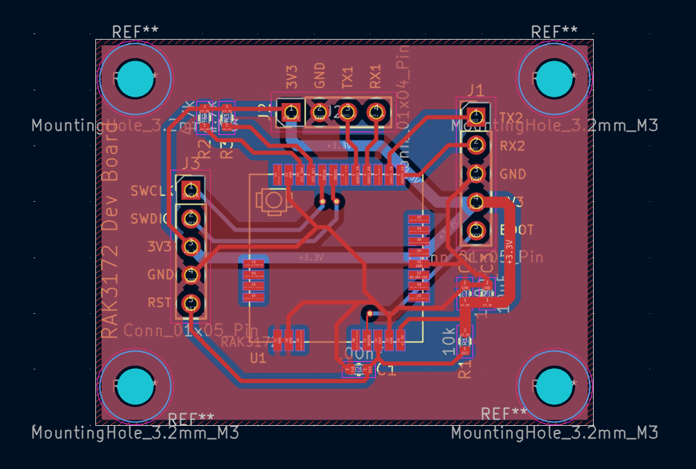 PCB Editor RAK3172 PCB Layout