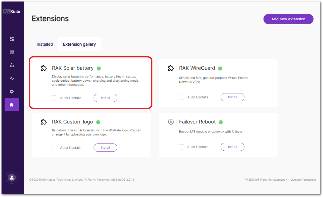 RAK Solar Battery Extension