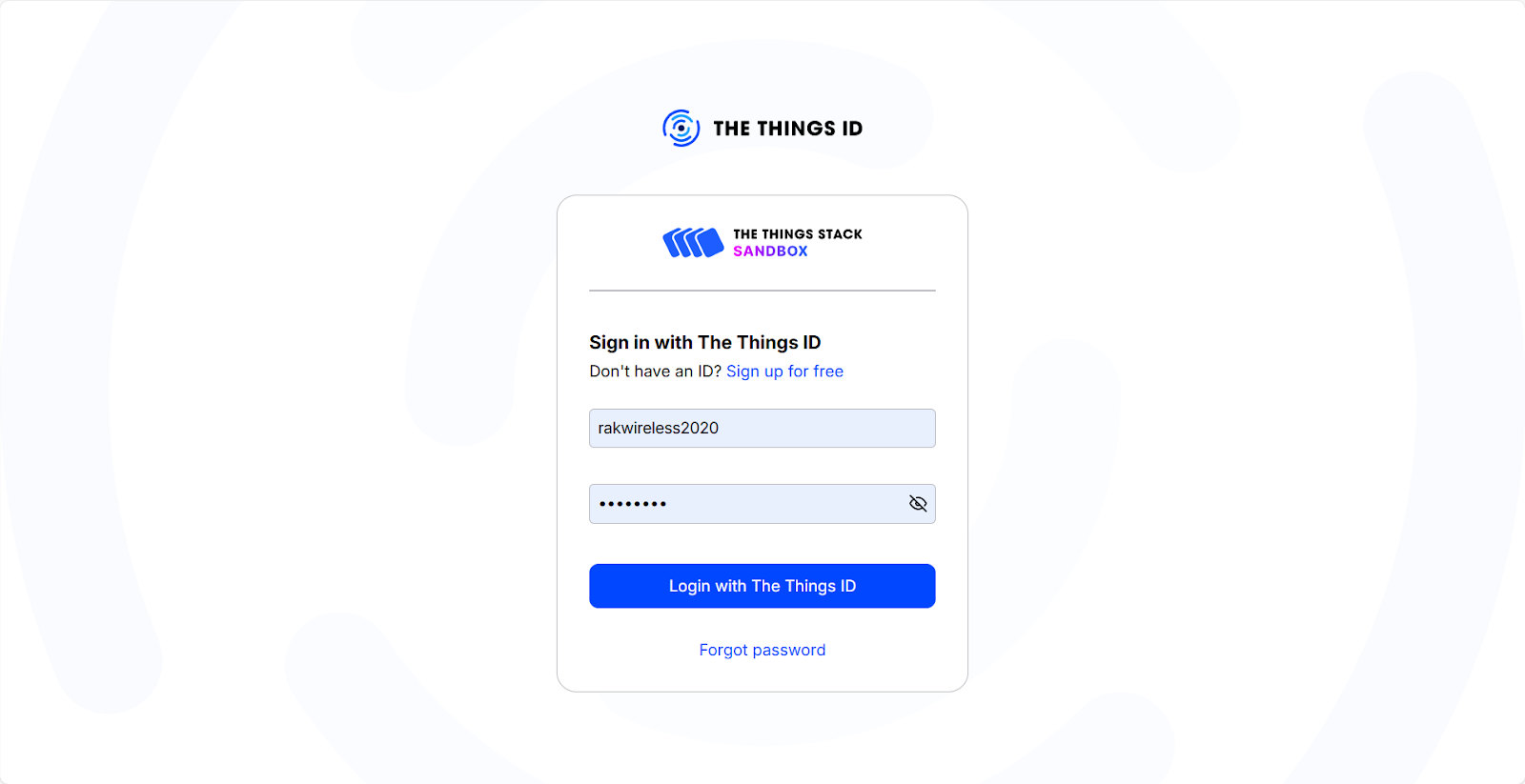 Sign in with TTN ID