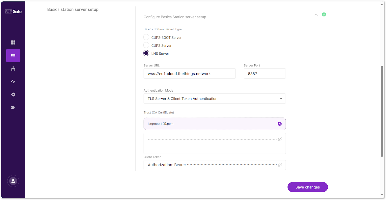 WisGateOS 2 LNS Server Configuration