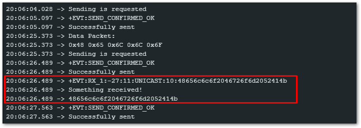 Arduino Console Downlink Message Received&nbsp;