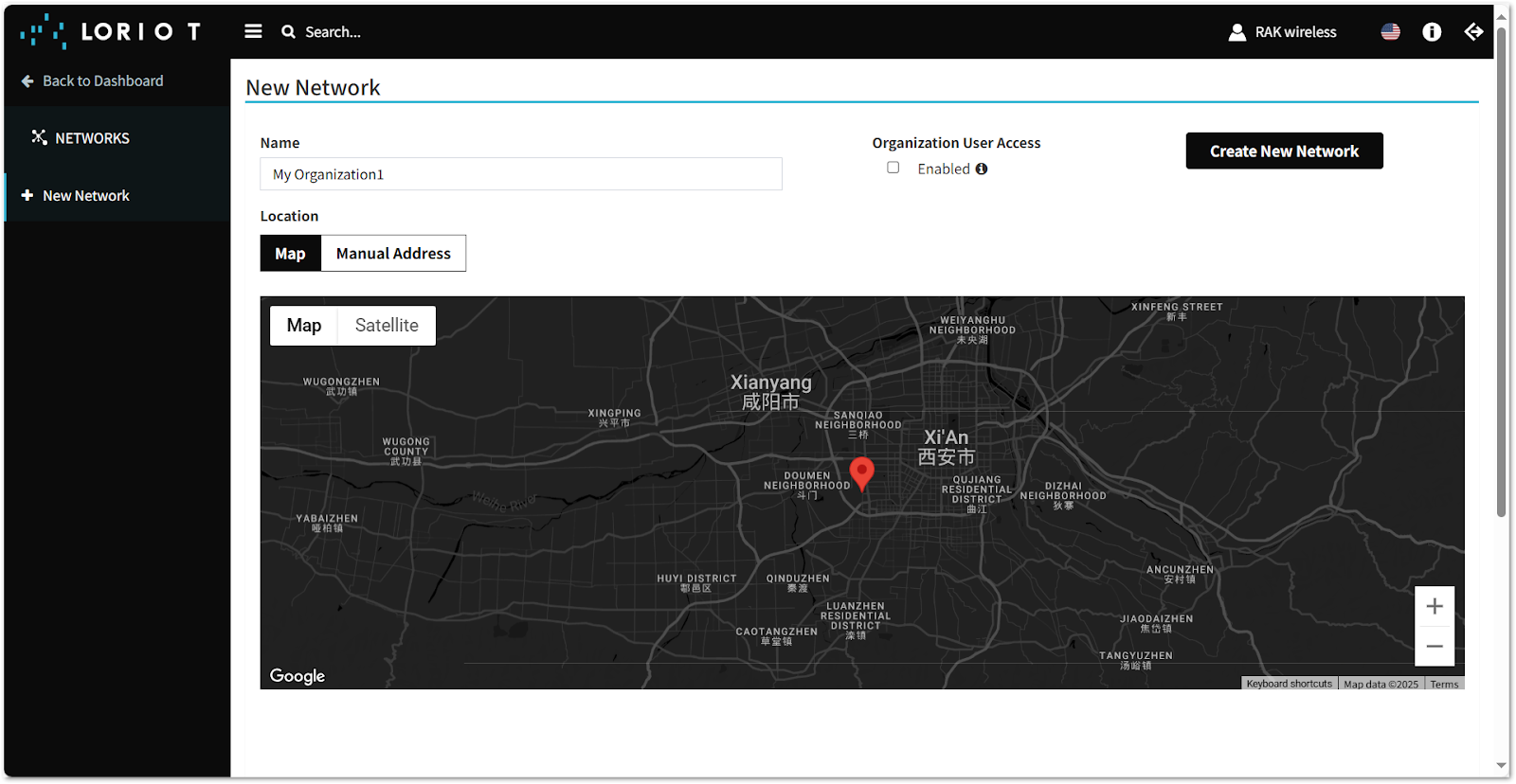 Fill in Network Details