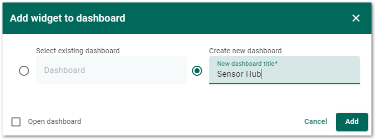 ThingsBoard add widget to the dashboard