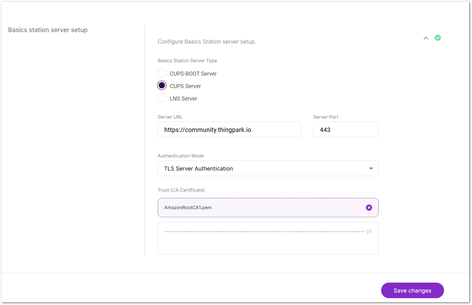 Configure Basics station server parameters in WisGateOS 2