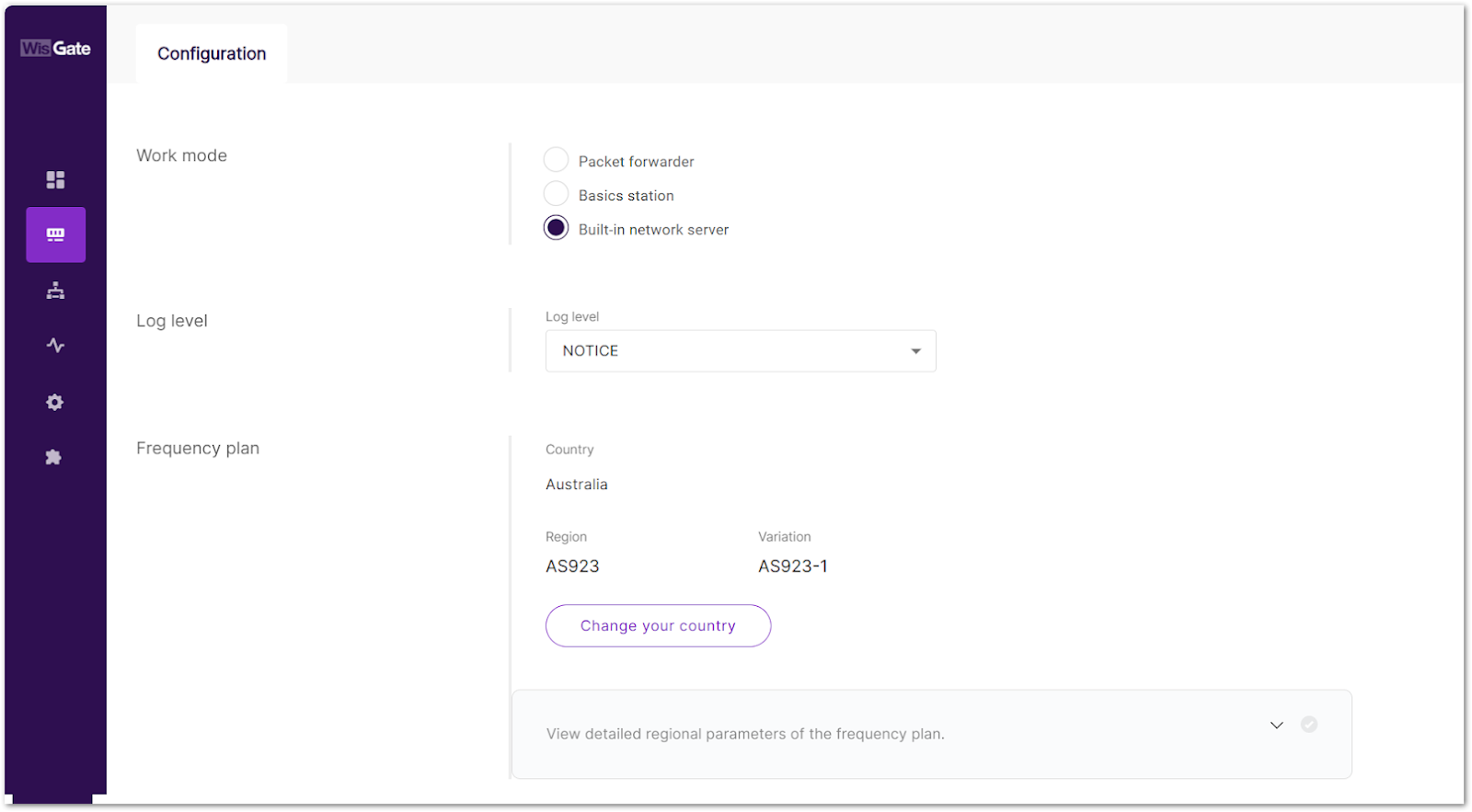 Frequency Plan Configured on WisGateOS 2